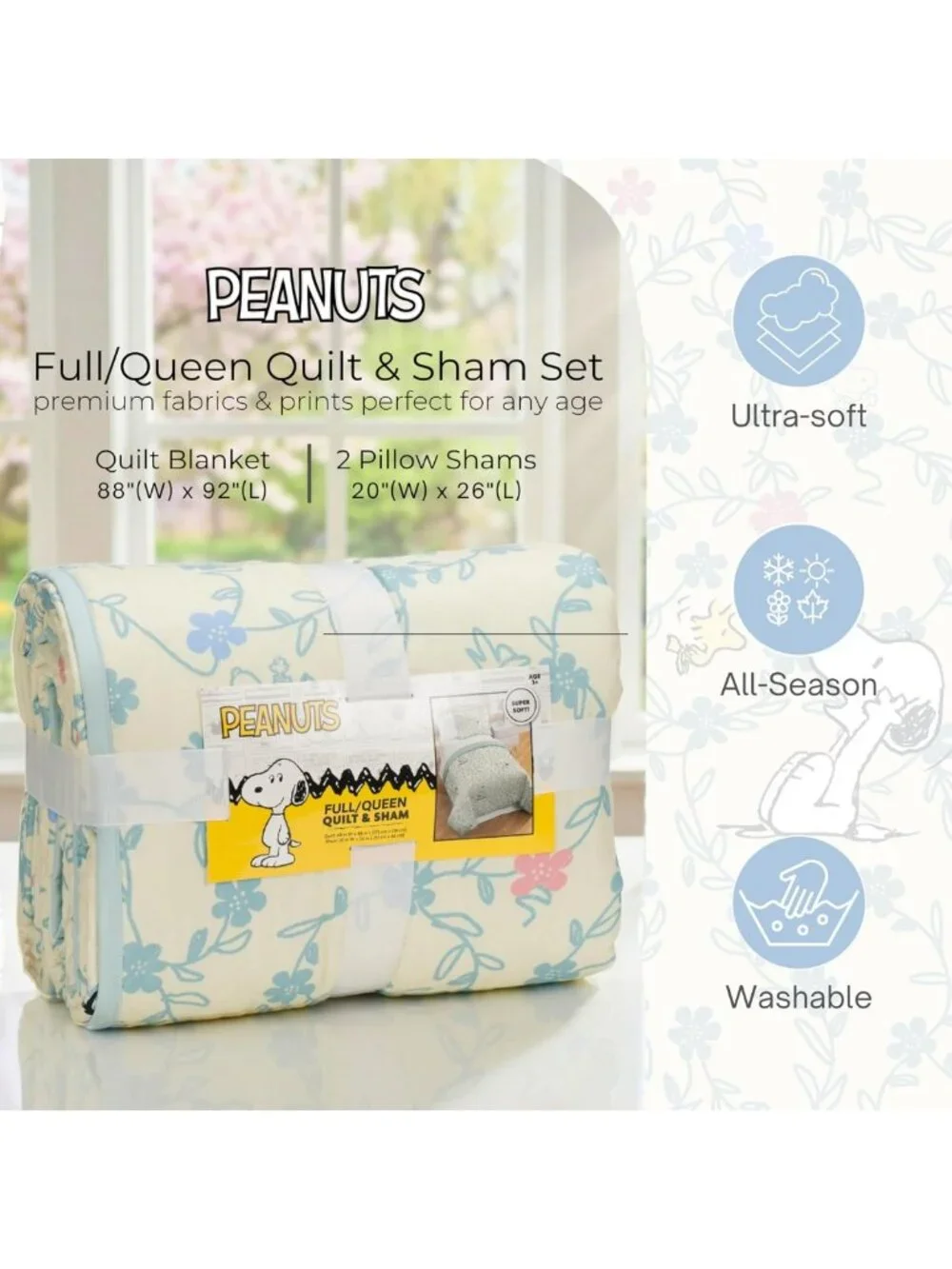 Cozy Microfiber Quilt Set - Lightweight All-Season Coverlet with 2 Shams